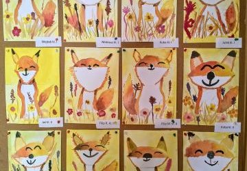 Złota jesień na Kokuszce – uczniowskie dzieła plastyczne