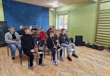 Spotkanie z przedstawicielami orkiestry dętej z Piwnicznej-Zdroju